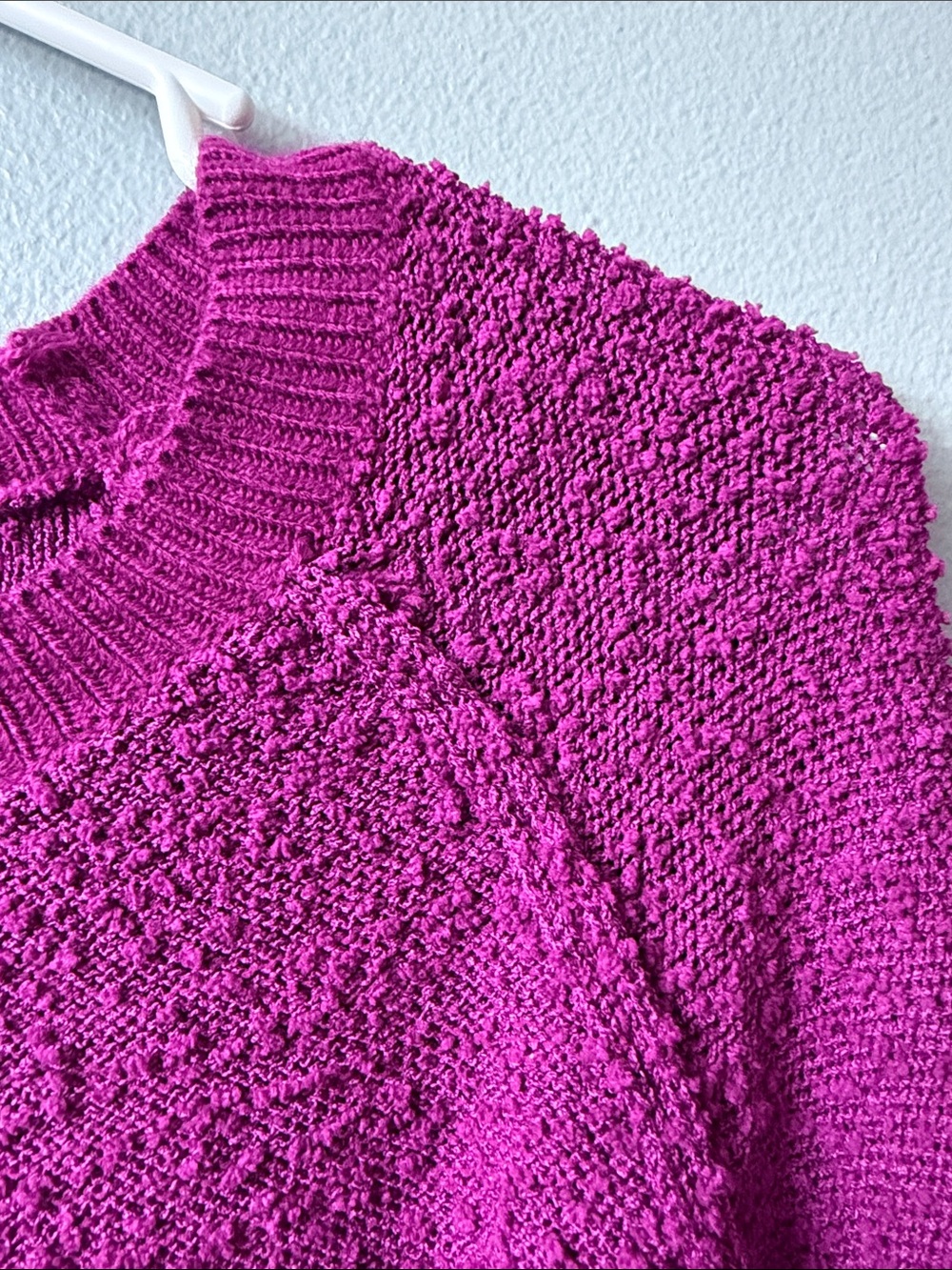 Umgee Cozy Bouclé Crewneck Sweater in Magenta xl - Picture 5 of 8